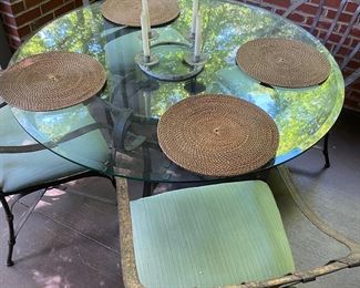 Top view of patio table and chairs
