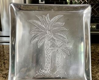 Palm tree square platter