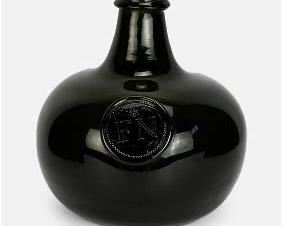 FN Free Blown Dark Olive Onion Bottle 20thC Replica
