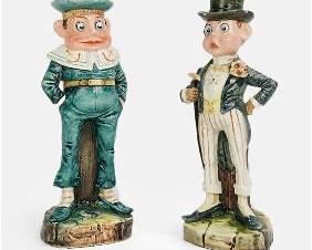 Antique Majolica Brownie Cox Sailor Defender Candle Holder
