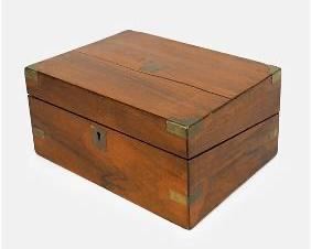 Antique 19thC English Wood Walnut Lap Desk
