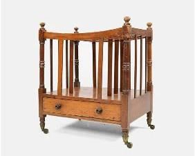 Antique Mid-19thC English Wood Walnut Canterbury
