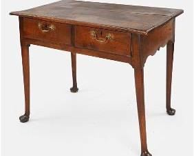 Antique American Walnut 2-Drawer Side Table
