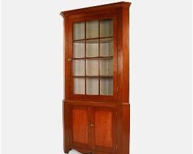 Antique Federal Pennsylvania Two-Piece Cherry Corner Cabinet
