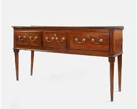 Antique American 18thC Dark Walnut Three-Drawer Sideboard
