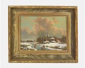 Antique Oil on Board Signed European Painting
