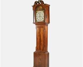 Antique English or Scottish Mahogany Grandfather Clock "Abraham and 3 Angels"
