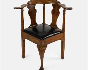 Antique 18thC Queen Anne Walnut Corner Chair
