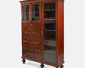 Antique Victorian Mahogany Side by Side Secretary Desk and Bookcase
