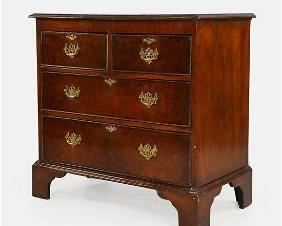 Fine Antique American 18thC Burl Walnut Chest of Drawers
