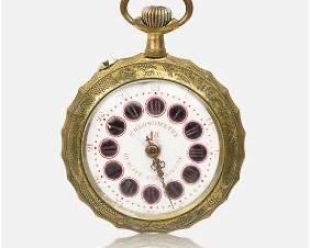 Antique French Horse and Sulky 15s Pocket Watch Argente Remontoir
