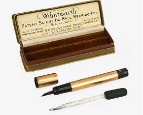 RARE Antique 15K Yellow Gold John Whytwarth Ball Bearing Fountain Pen w/Box
