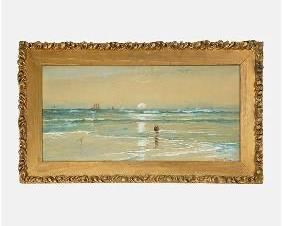 Lewis, Edmond Darch "Moon Tides" Watercolor on Board
