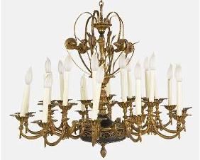 Fine Quality Large Cast Brass Ceiling Fixture Chandelier
