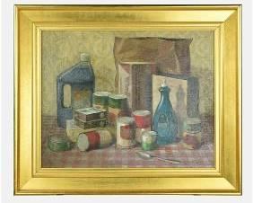 O'Brien, James Francis "Grocery Still Life" Oil on Canvas
