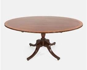 Mahogany Tilt-Top Oval Breakfast Table
