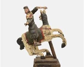 Hand Carved and Painted Equestrian Scuplture
