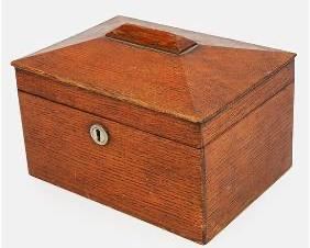 Antique British Mahogany Tea Caddy
