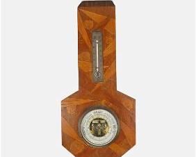 Inlaid Wood Mercury Thermometer

