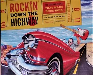 The era of Rock'n and Rollin'...all kinds of memorabilia from vinyl records of tons of artists to movie posters and cardboard movie advertising and Elvis belts, cars, art, books, signs, portraits, trading cards, concert tickets, you name it.