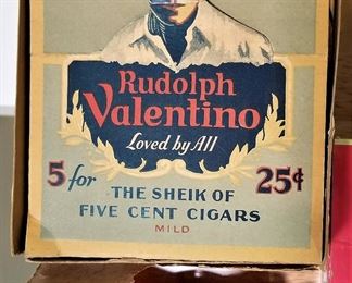 Rudolph Valentino "The Sheik of Five Cent Cigars." Rodolfo Pietro Filiberto Raffaello Guglielmi di Valentina d'Antonguolla (May 6, 1895 – August 23, 1926), known professionally as Rudolph Valentino and nicknamed The Latin Lover, was an Italian actor based in the United States who starred in several well-known silent films including The Four Horsemen of the Apocalypse, The Sheik, Blood and Sand, The Eagle, and The Son of the Sheik.

Valentino was a sex symbol of the 1920s, known in Hollywood as the "Latin Lover" (a title invented for him by Hollywood moguls), the "Great Lover", or simply Valentino.[1] His early death at the age of 31 caused mass hysteria among his fans, further cementing his place in early cinematic history as a cultural film icon. 