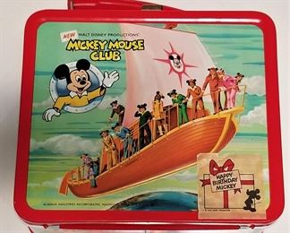 Vintage Mickey Mouse Club lunch box with thermos