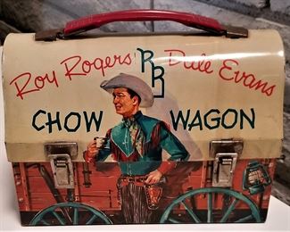 Roy Rogers Dale Evans metal vintage chow wagon lunch box with thermos