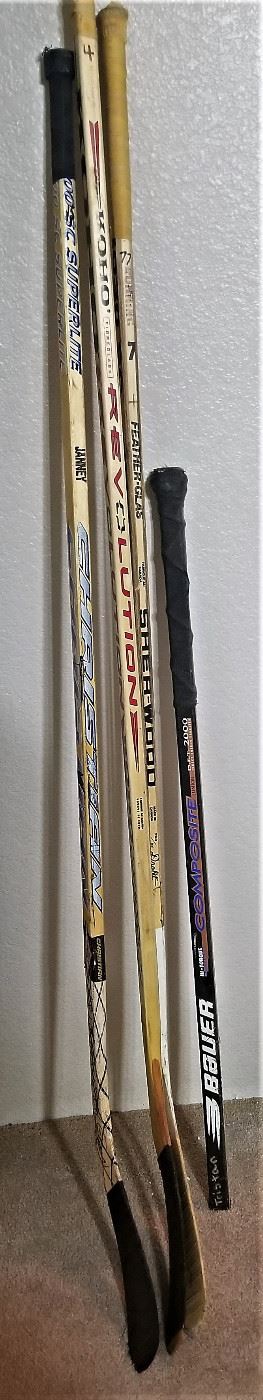 Hockey Sticks. Some are signed.