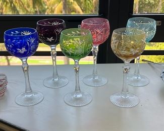 Set of 6 cut to clear glasses