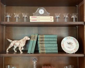 $36 - set of 6 sherbet glasses; $20 - clock; SOLD - vintage ceramic Pointer dog (my tail is broken… will you still love me?) - 15x8.5; $48 - glass vintage decanter; $48 - set of 6 Pilsner beer glasses; SOLD - “Treasure of American Design” 2 volume set; $100 - Limited Edition Masonic Book Club “Signets o the Constitution” (2 vol set); $60 - “Abraham Lincoln” Sangaman Edition (6 vol set); $100 - “The Letters of Edward Gibbon” (3 vol set); $50 - The Classics Vincent Parke (8 vol set); $60 - “Complete Plays with Prefaces” (6 vol set)