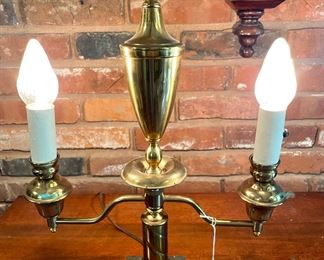 $150 - brass candelabra lamp with marble base 