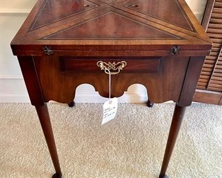 SOLD - Detailed view of vintage envelope card table closed