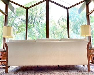 SOLD - Back of wicker sofa