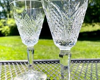 $550 set of 12. Detailed view of Waterford Mooncoin white wine glasses