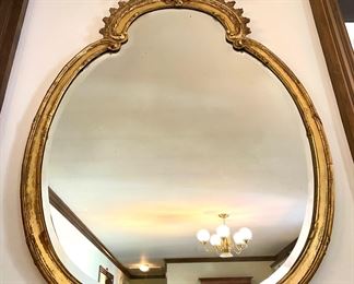 SOLD - antique gold gild, beveled edge mirror - 27x38. 