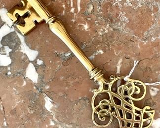 $68 - Virginia Metal Crafters solid brass skeleton key