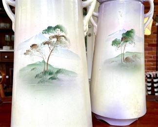 Rear view of hand painted vase