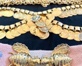 SOLD - Fantastic assortment of gold belts & accessories! 