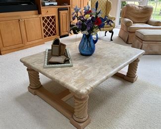Stone topped coffee table