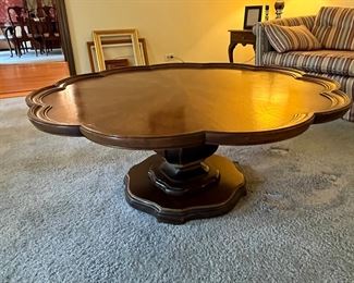 Clover shaped wood coffee table