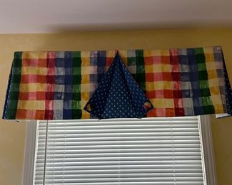 Fabric window valences that match bed linens!