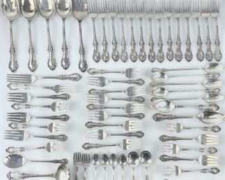 3432 Grams Fine International Sterling Silver Wild Rose Patterned Flatware
