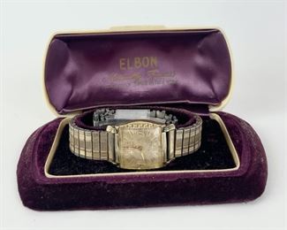 Vintage Elbon 17 Jewel Mechanical Wristwatch In Original Box
