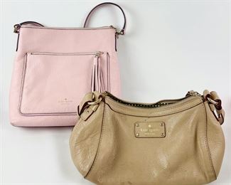 2 Kate Spade Pink & Tan Leather Handbags
