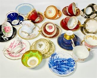 Huge Lot Of Assorted Vintage China Tea Cups And Saucers. Brands Include Royal; Stanford Royal Crow Derby; Ansley; Wedgwood; Paragon And More.

