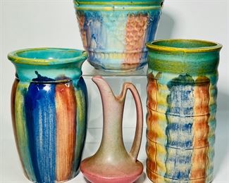 Vintage Hull Art Pottery Vases Planter & Small Pitcher.
