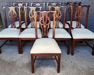 Nine 20th C Chippendale Dining Chairs
