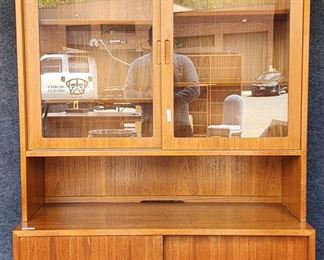 Mid Century Danish Modern Teak MCM Denmark 2 Piece Cupboard
