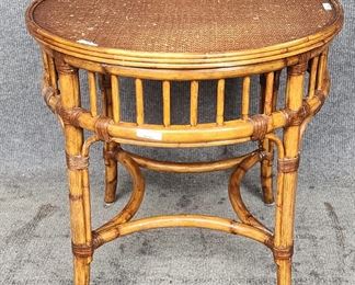 Bamboo Rattan Side Table
