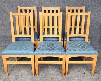 20th C Mission Arts & Crafts Dining Chairs Possibly Walter Wabash
